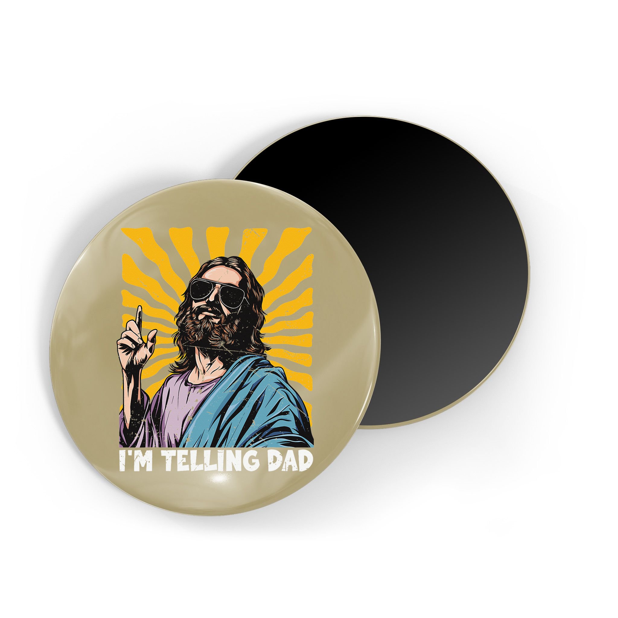 Funny Im Telling Dad Religious Christian Jesus Meme Magnet