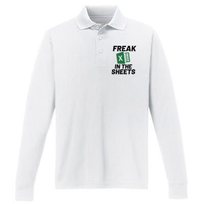 Freak In The Sheets Excel, Funny Accountant Gifts Performance Long Sleeve Polo