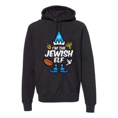 funny Im The Jewish Elf Family Hanukkah Chanukah Premium Hoodie