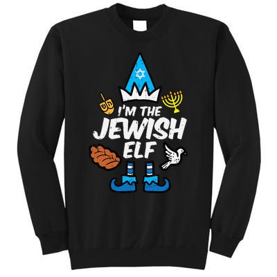 funny Im The Jewish Elf Family Hanukkah Chanukah Tall Sweatshirt