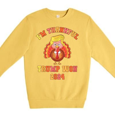 Funny IM Thankful Trump We Won 2024 Vance Inauguration Gag Premium Crewneck Sweatshirt