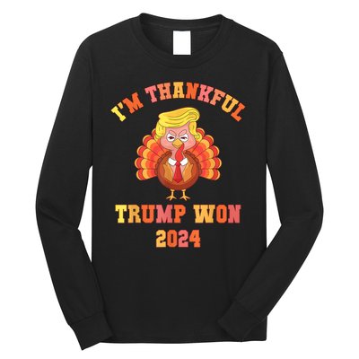 Funny IM Thankful Trump We Won 2024 Vance Inauguration Gag Long Sleeve Shirt