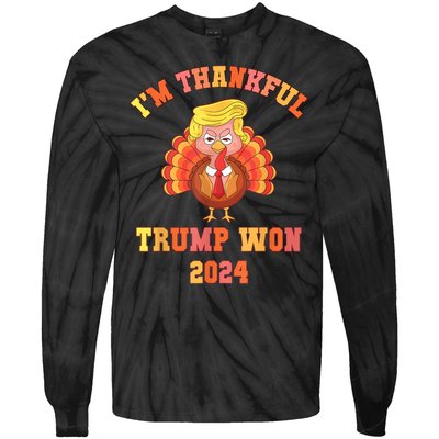 Funny IM Thankful Trump We Won 2024 Vance Inauguration Gag Tie-Dye Long Sleeve Shirt