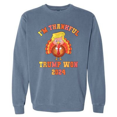 Funny IM Thankful Trump We Won 2024 Vance Inauguration Gag Garment-Dyed Sweatshirt