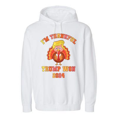 Funny IM Thankful Trump We Won 2024 Vance Inauguration Gag Garment-Dyed Fleece Hoodie