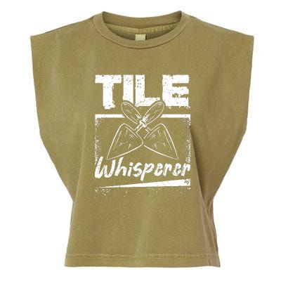 Flooring Installer Tile Whisperer Garment-Dyed Women's Muscle Tee