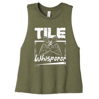 Flooring Installer Tile Whisperer Women's Racerback Cropped Tank