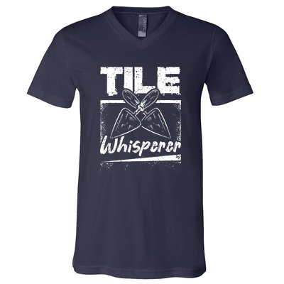 Flooring Installer Tile Whisperer V-Neck T-Shirt