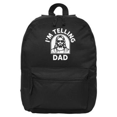 Funny Im Telling Dad Religious Christian Jesus Meme 16 in Basic Backpack