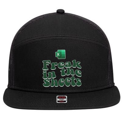 Freak In The Sheets Funny Accountant Excel 7 Panel Mesh Trucker Snapback Hat