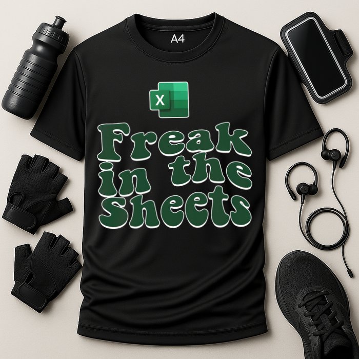 Freak In The Sheets Funny Accountant Excel Cooling Performance Crew T-Shirt