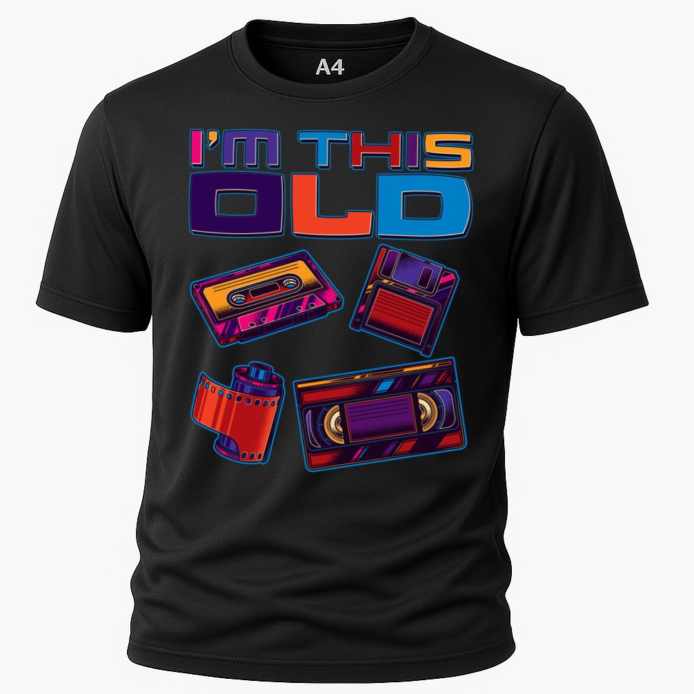 Funny I'm This Old Retro Media Technology Cooling Performance Crew T-Shirt
