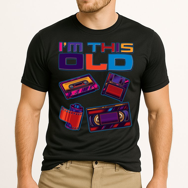Funny I'm This Old Retro Media Technology Cooling Performance Crew T-Shirt