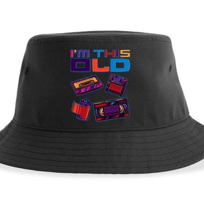 Funny I'm This Old Retro Media Technology Sustainable Bucket Hat