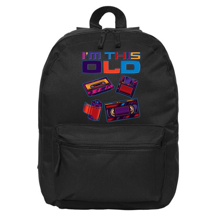 Funny I'm This Old Retro Media Technology 16 in Basic Backpack