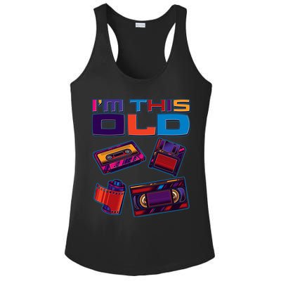 Funny I'm This Old Retro Media Technology Ladies PosiCharge Competitor Racerback Tank