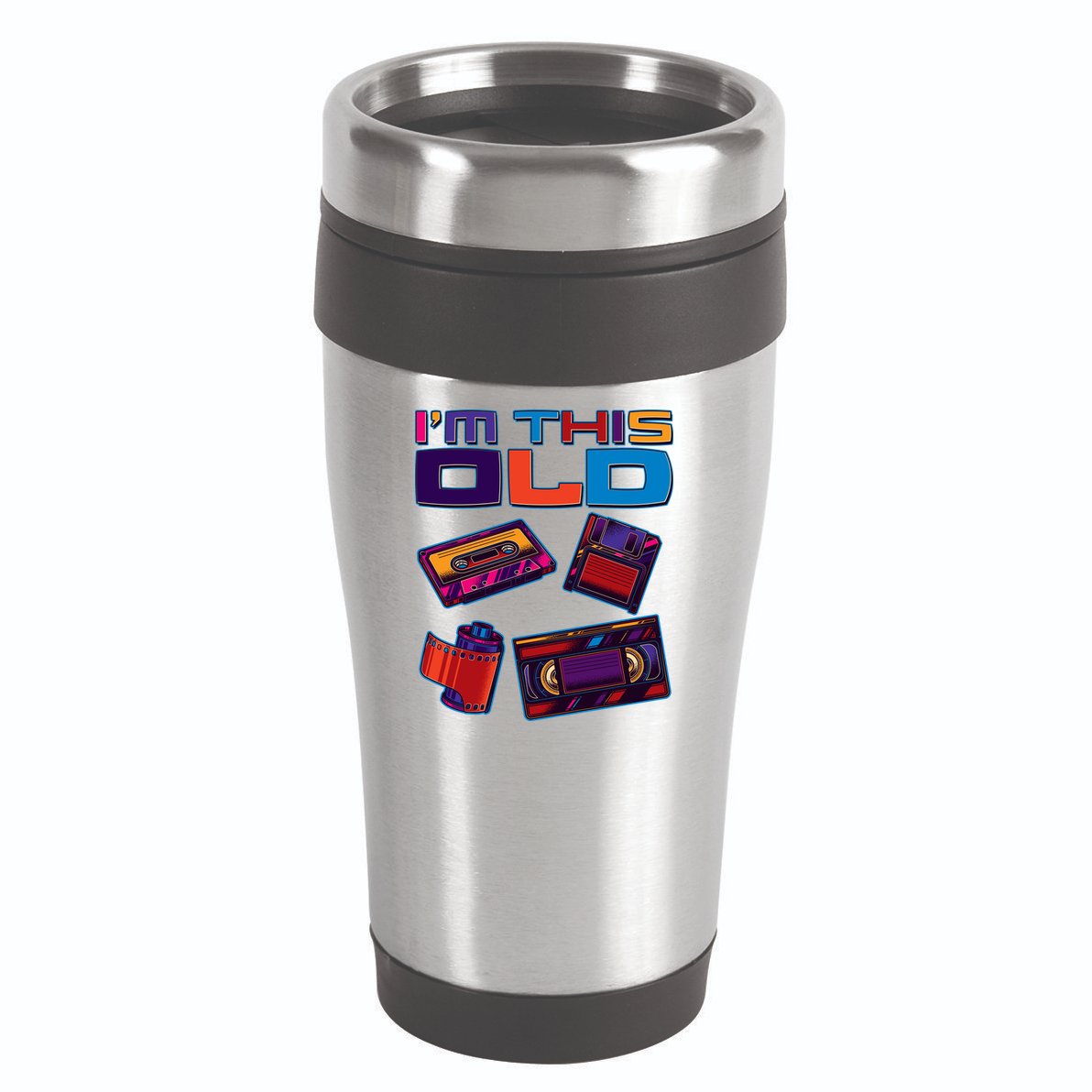Funny I'm This Old Retro Media Technology 16oz Travel Tumbler