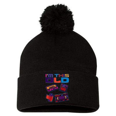 Funny I'm This Old Retro Media Technology Pom Pom 12in Knit Beanie