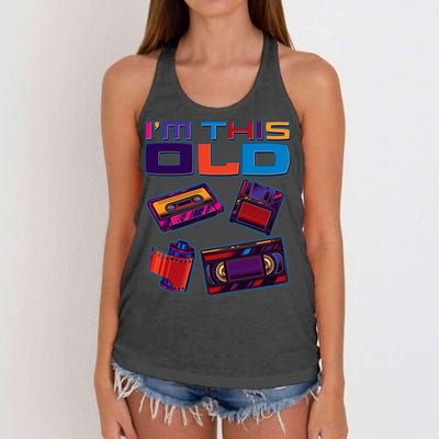 Funny I'm This Old Retro Media Technology Women's Knotted Racerback Tank