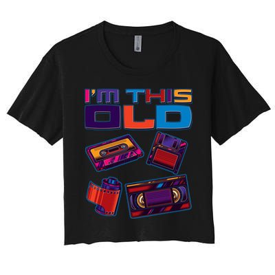 Funny I'm This Old Retro Media Technology Crop Top