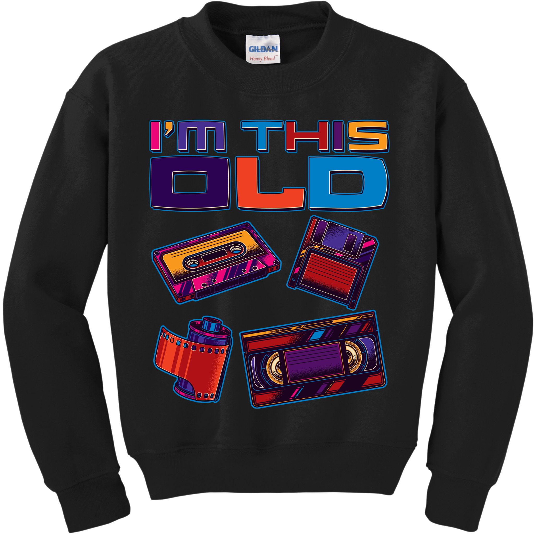 Funny I'm This Old Retro Media Technology Kids Sweatshirt