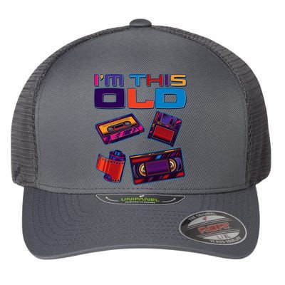 Funny I'm This Old Retro Media Technology Flexfit Unipanel Trucker Cap