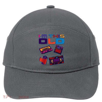 Funny I'm This Old Retro Media Technology 7-Panel Snapback Hat