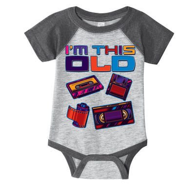 Funny I'm This Old Retro Media Technology Infant Baby Jersey Bodysuit