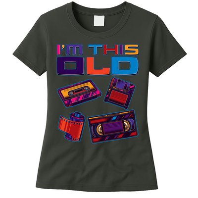 Funny I'm This Old Retro Media Technology Womens T-Shirt