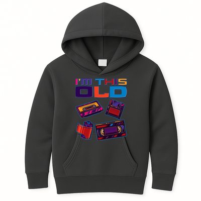 Funny I'm This Old Retro Media Technology Kids Hoodie