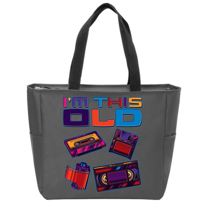 Funny I'm This Old Retro Media Technology Zip Tote Bag