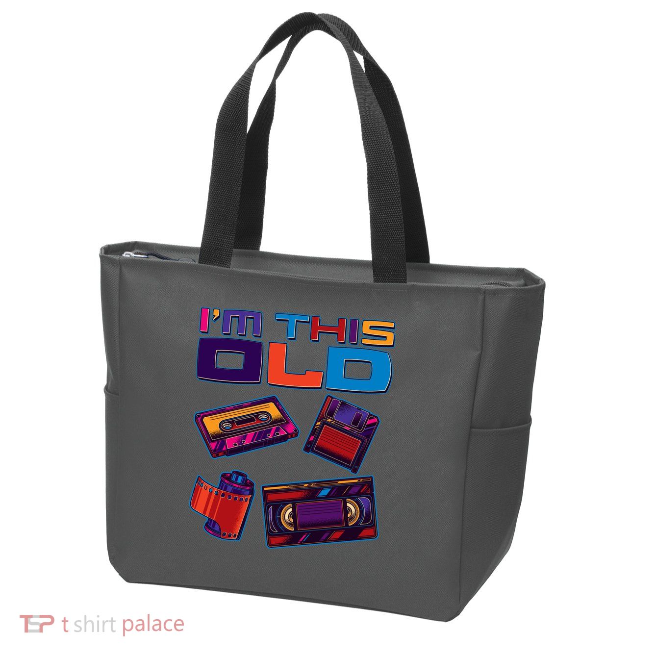 Funny I'm This Old Retro Media Technology Zip Tote Bag