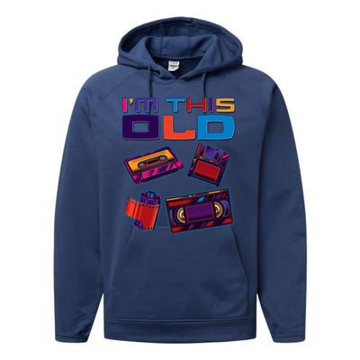 Funny I'm This Old Retro Media Technology Performance Fleece Hoodie