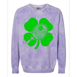 Fun Irish Tennis Shamrocks Costume St Patrick's Day Cool Gift Colorblast Crewneck Sweatshirt