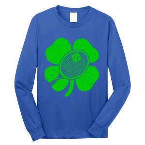 Fun Irish Tennis Shamrocks Costume St Patrick's Day Cool Gift Long Sleeve Shirt