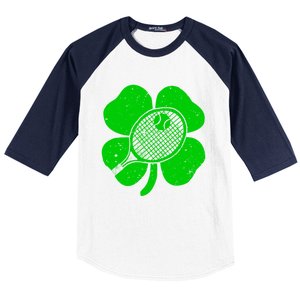 Fun Irish Tennis Shamrocks Costume St Patrick's Day Cool Gift Baseball Sleeve Shirt