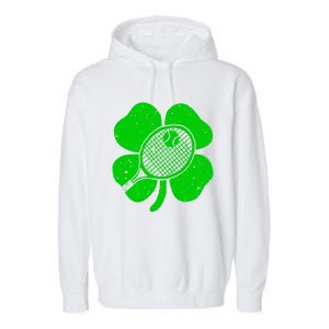 Fun Irish Tennis Shamrocks Costume St Patrick's Day Cool Gift Garment-Dyed Fleece Hoodie