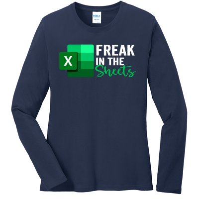 Freak In The Sheets Accountant Funny Spreadsheet Excel Ladies Long Sleeve Shirt