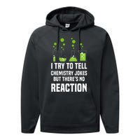 Funny I Try To Tell Chemistry Jokes But There Is No Reaction Performance Fleece Hoodie