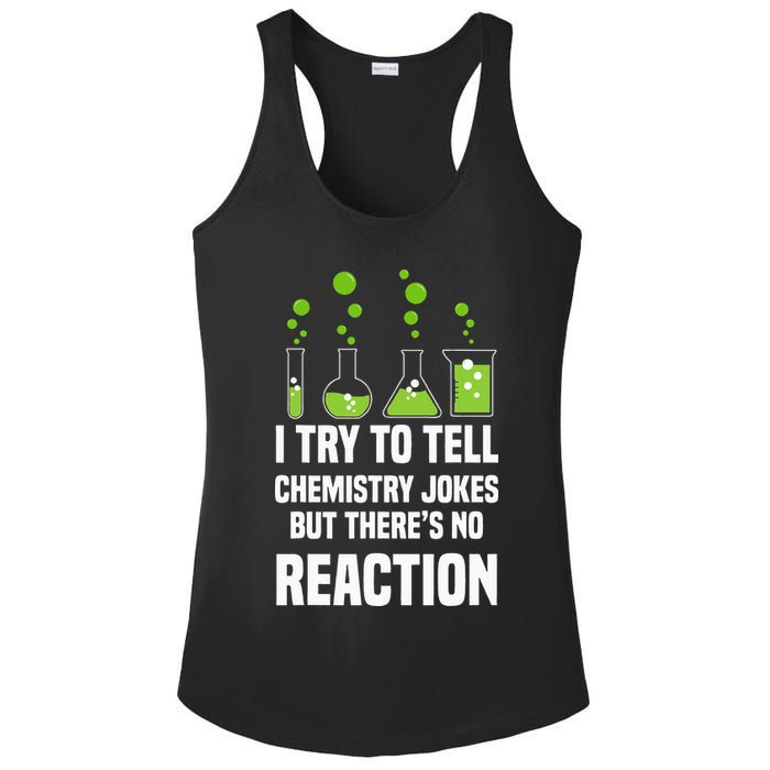 Funny I Try To Tell Chemistry Jokes But There Is No Reaction Ladies PosiCharge Competitor Racerback Tank