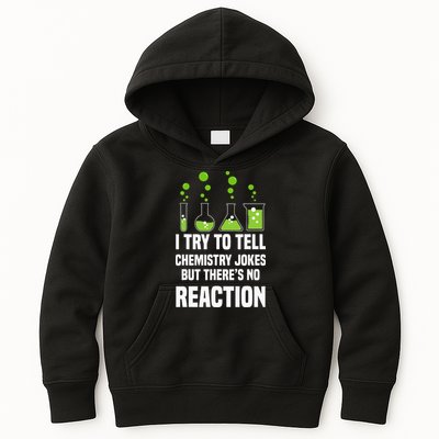 Funny I Try To Tell Chemistry Jokes But There Is No Reaction Kids Hoodie