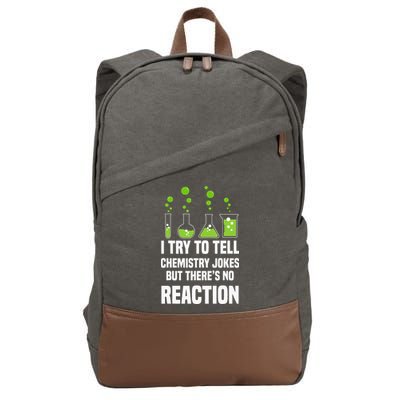 Funny I Try To Tell Chemistry Jokes But There Is No Reaction Cotton Canvas Backpack