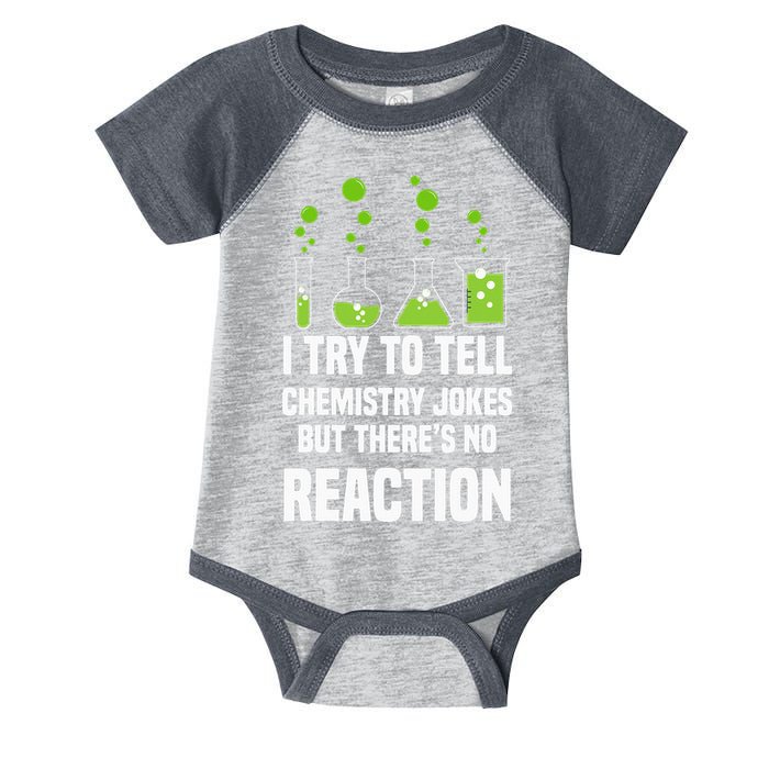 Funny I Try To Tell Chemistry Jokes But There Is No Reaction Infant Baby Jersey Bodysuit