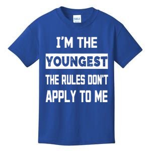 Funny Im The Youngest The Rules Dont Apply To Me Sarcasm Kids T-Shirt