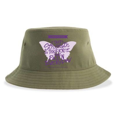 Fibromyalgia It Takes Strength Everyday Great Gift Fibro Awareness Gift Sustainable Bucket Hat