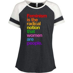 Feminism Is The Radical Notion That Women Are People Enza Ladies Jersey Colorblock Tee