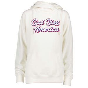 Fun Inspirational Tee God Bless America Usa Religious Us Cute Gift Womens Funnel Neck Pullover Hood