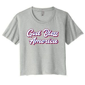 Fun Inspirational Tee God Bless America Usa Religious Us Cute Gift Women's Crop Top Tee