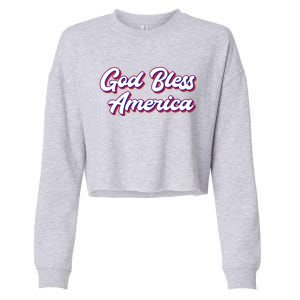 Fun Inspirational Tee God Bless America Usa Religious Us Cute Gift Cropped Pullover Crew