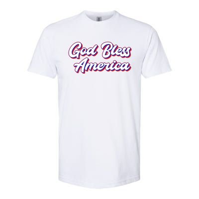 Fun Inspirational Tee God Bless America Usa Religious Us Cute Gift Softstyle® CVC T-Shirt